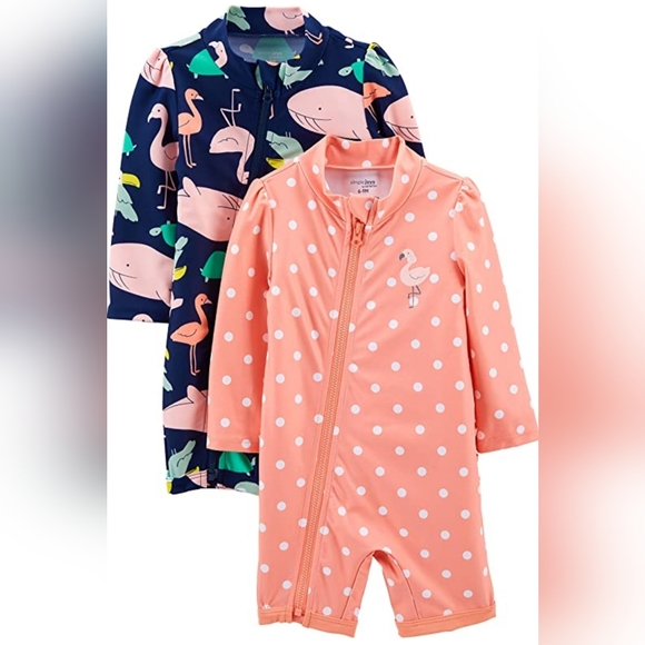 Carter's Swim Carters Baby Girl 2 Pack Long Sleeve Rashguard